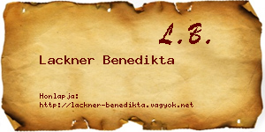 Lackner Benedikta névjegykártya